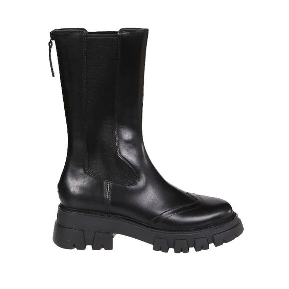 NWT ASH Womens Black 1" Platform Lennox Wingtip Leather Boots Shoes 38 - Picture 1 of 2